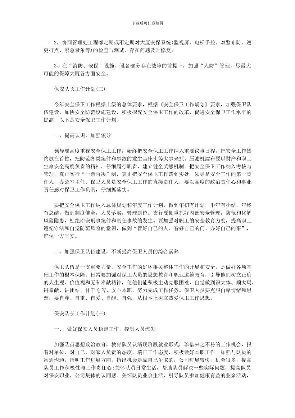 2024年-保安队长述职报告_第2页