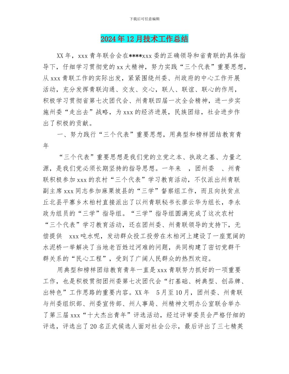 2024年12月技术工作总结_第1页