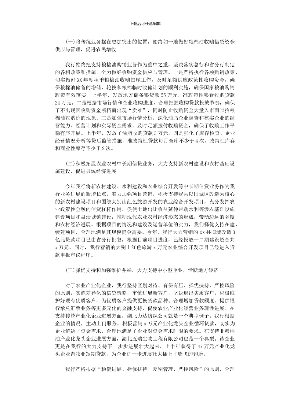 2024年20248银行上半年工作总结范本_第2页