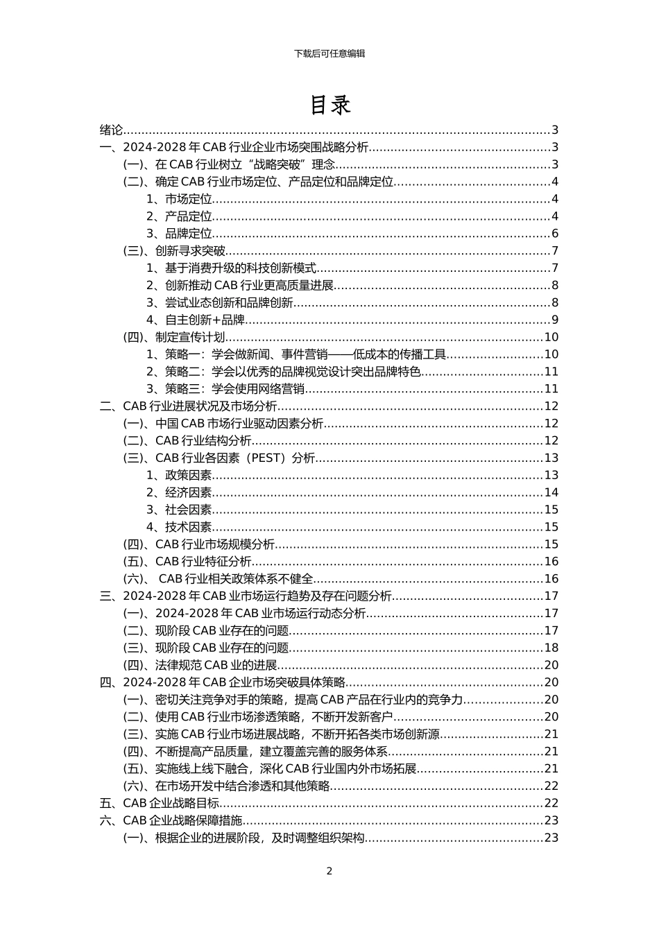 2024年CAB行业市场突围建议及需求分析报告_第2页