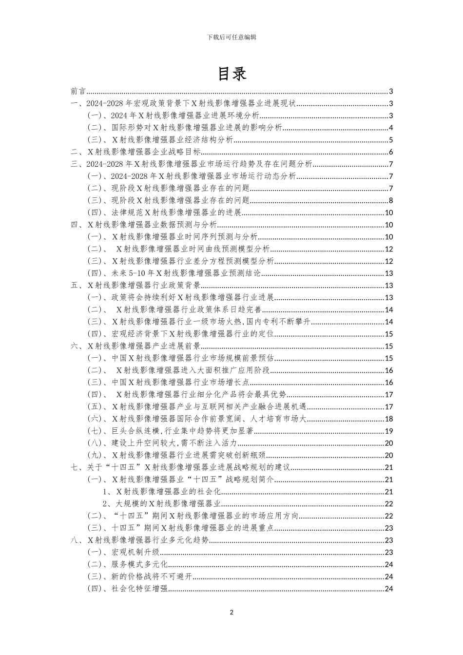 2024年X射线影像增强器行业洞察报告及未来五至十年预测分析报告_第2页