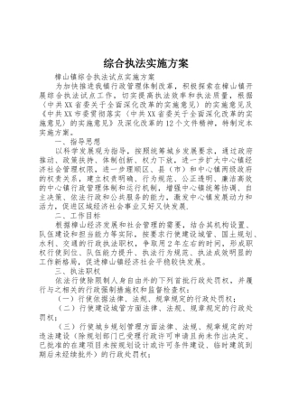 综合执法实施方案