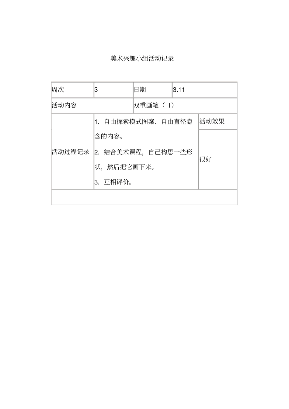 美术兴趣小组活动记录分析_第3页