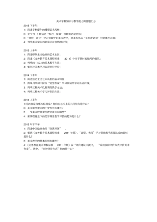 美术学科知识与教学能力简答题汇总