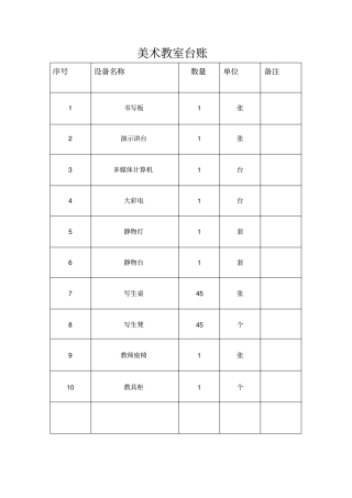 美术教室台账