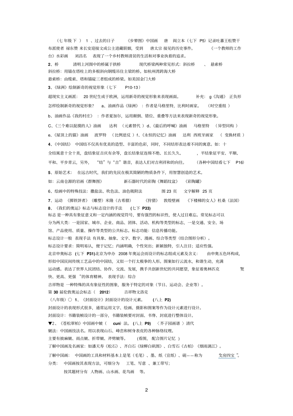 美术素质测试提纲_第2页
