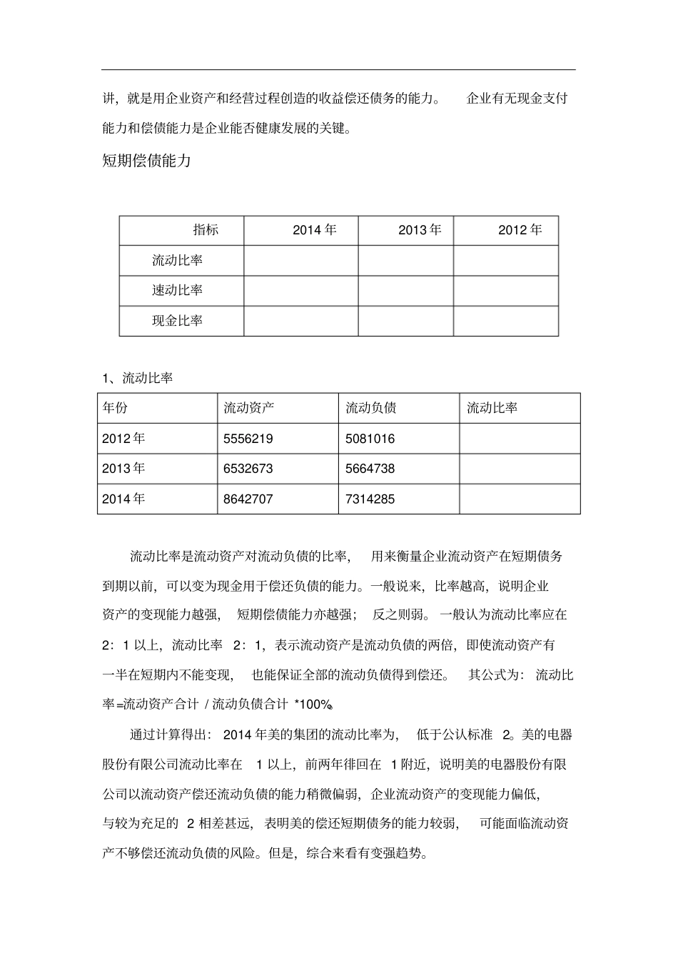 美的集团偿债能力分析报告_第2页