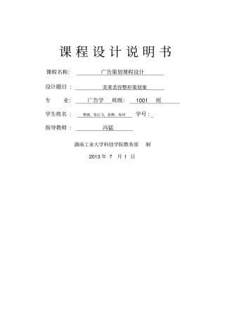 美莱整形策划案