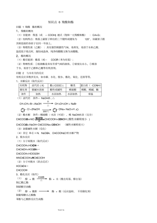 羧酸酯知识点加习题讲解