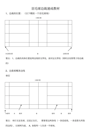 羽毛球边裁速成教材