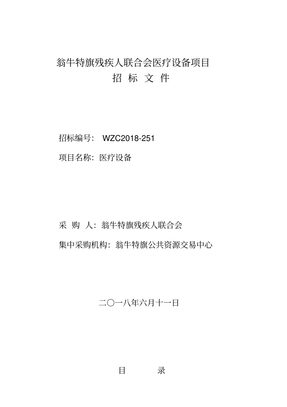 翁牛特旗残疾人联合会医疗设备项目_第1页