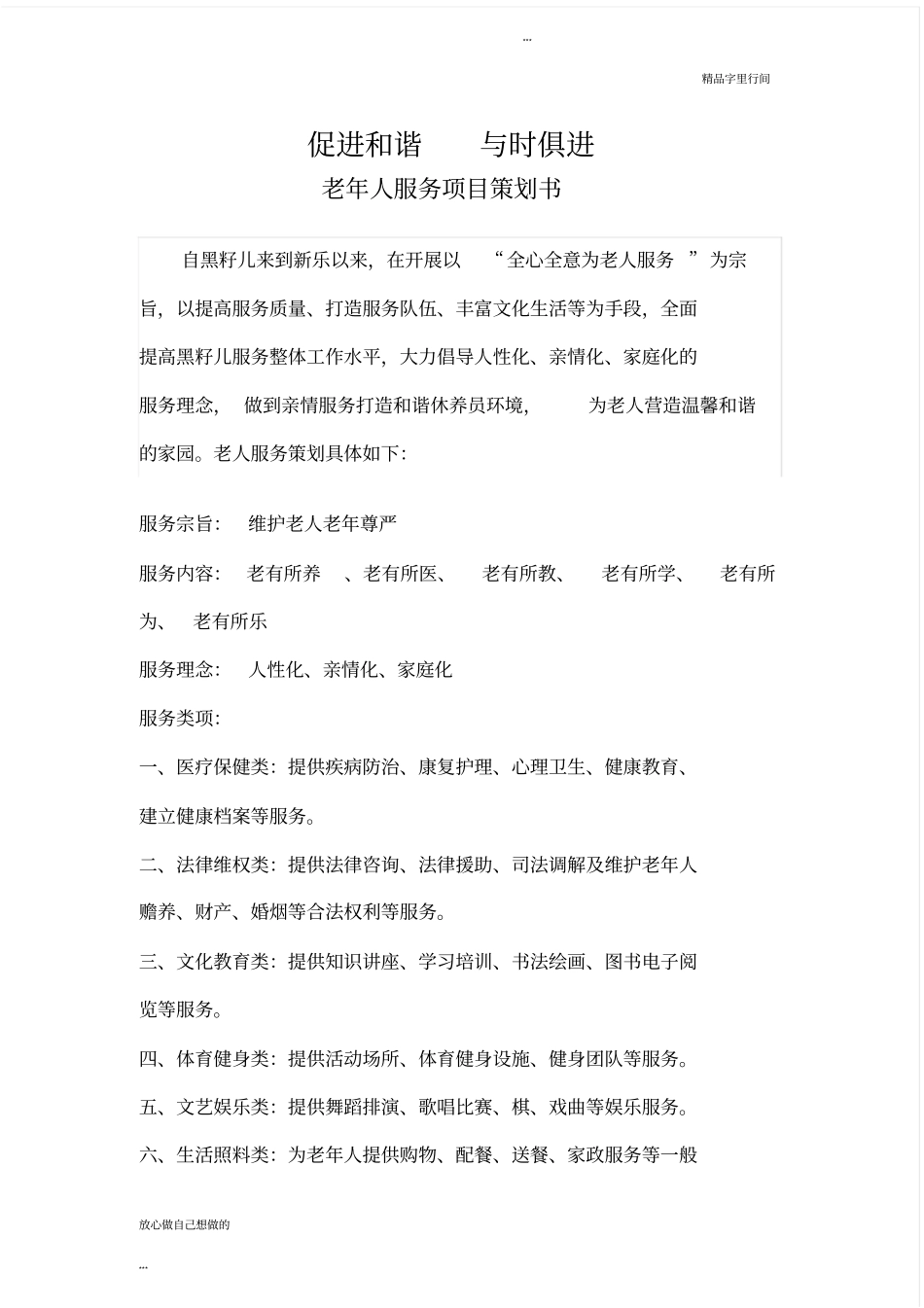 老年服务项目计划书_第2页