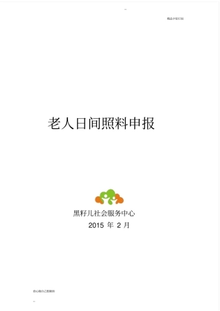 老年服务项目计划书