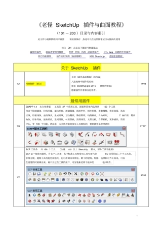 老怪SketchUp插件和曲面教程目录索引汇总