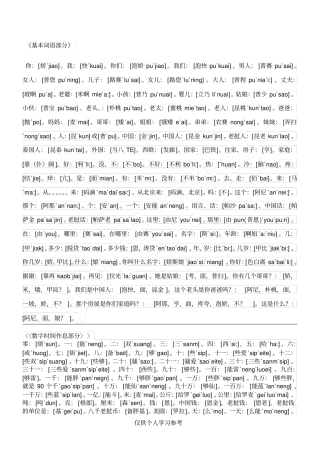 老挝语中文对照发音