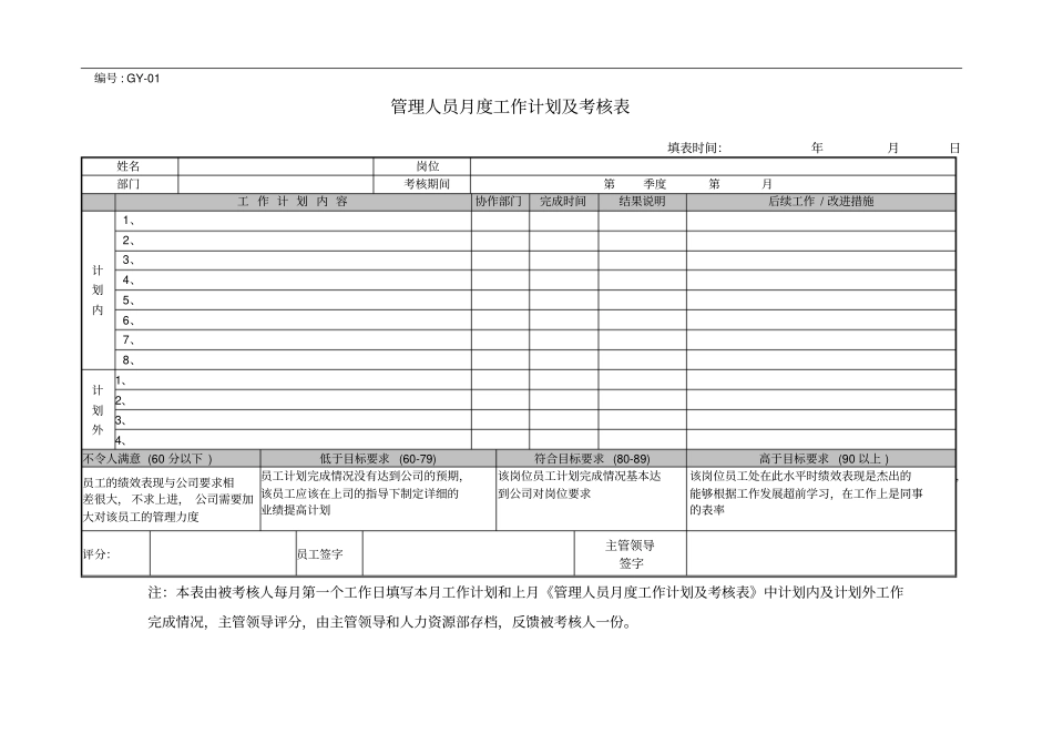 考核太行机械绩效考核评分表_第3页