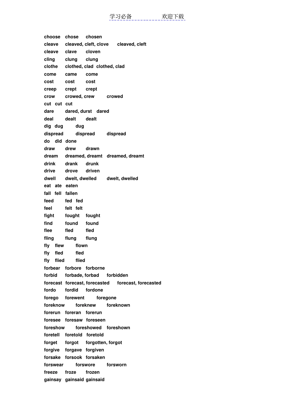 考研中常见的不规则动词_第2页