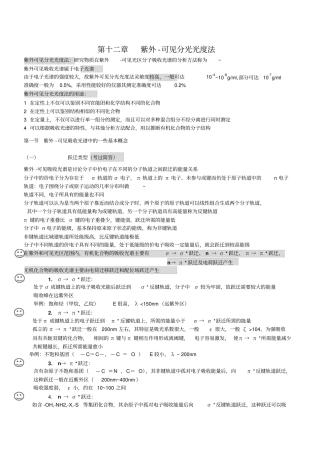 考研分析化学紫外可见分光光度法汇总