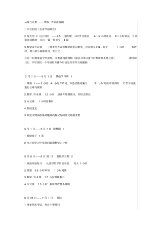 考研复习计划时间表