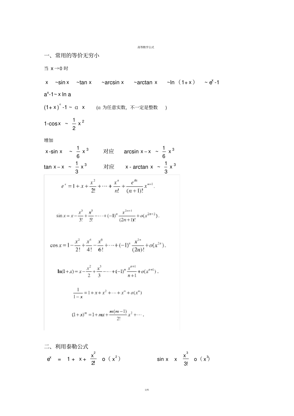 考研数学二公式高数线代费了好大的劲技巧归纳_第1页