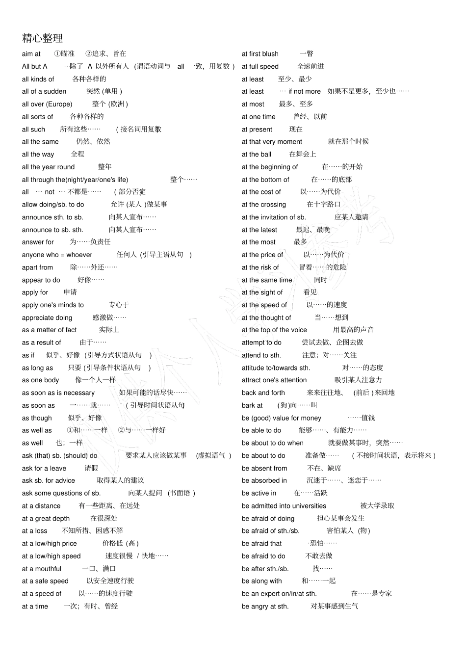 考研英语常用短语打印版_第2页