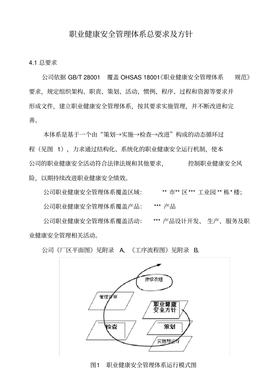 职业健康安全管理体系总要求及方针_第1页