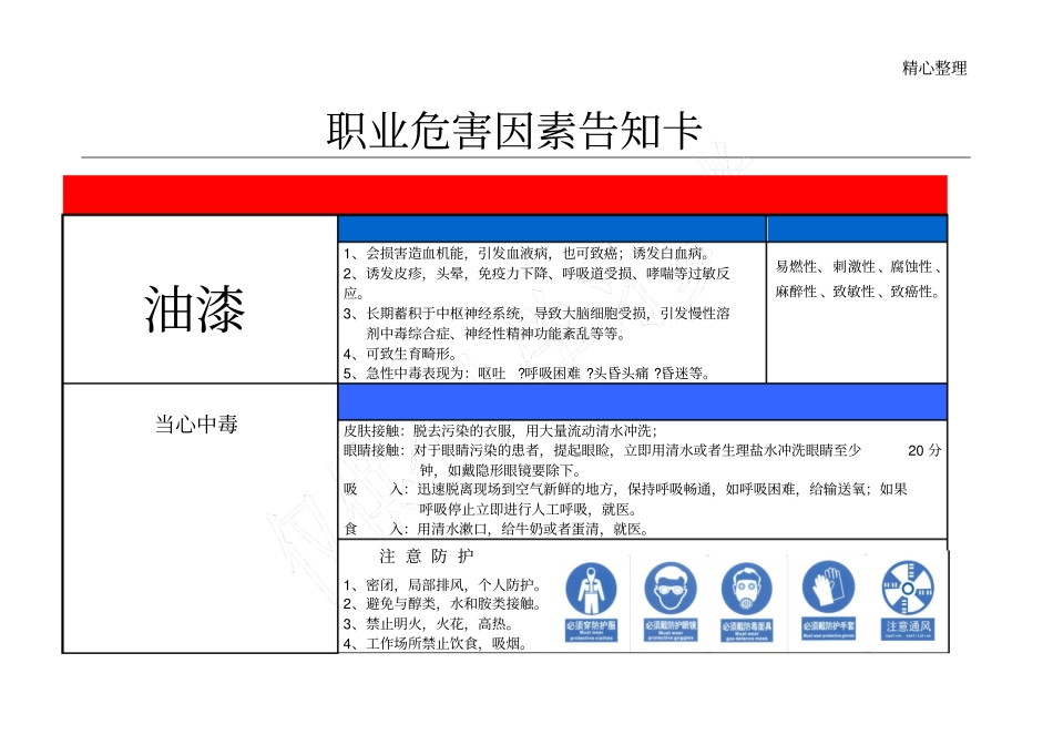 职业危害告知卡--油漆_第1页