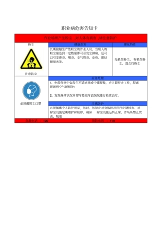 职业危害告知牌标准全套修改版