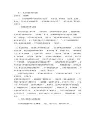 职业培训工作总结