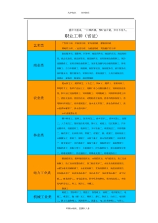 职业工种大全