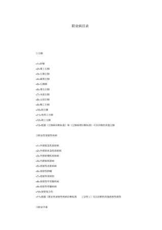 职业病危害分类目录汇总