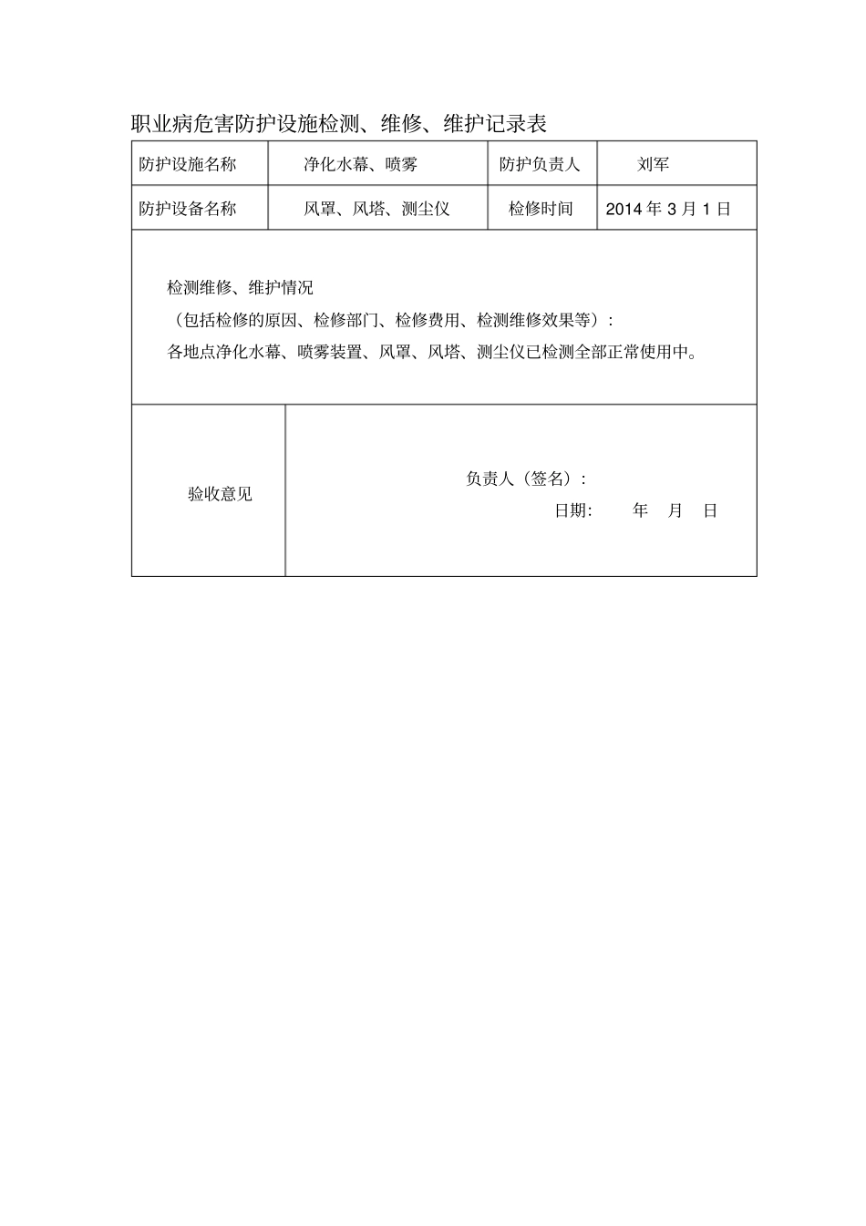 职业病危害防护设施检修维护记录表-=1_第3页