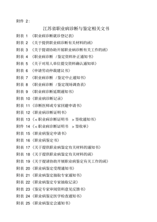 职业病诊断文书