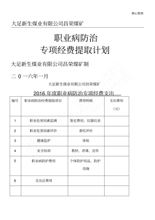 职业病防治经费提取方法
