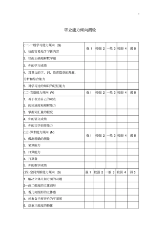 职业能力倾向结果测试