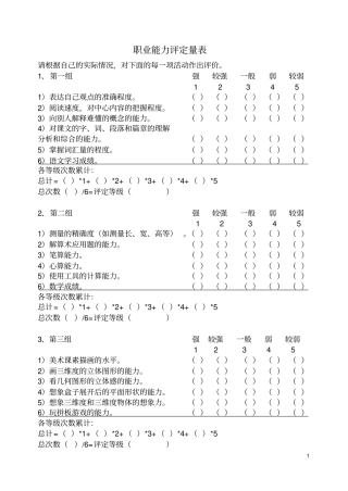 职业能力评定量表