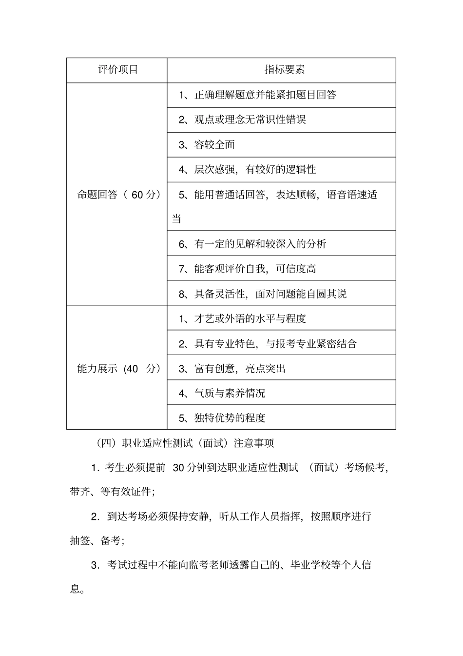 职业适应性测试面试要求内容_第2页