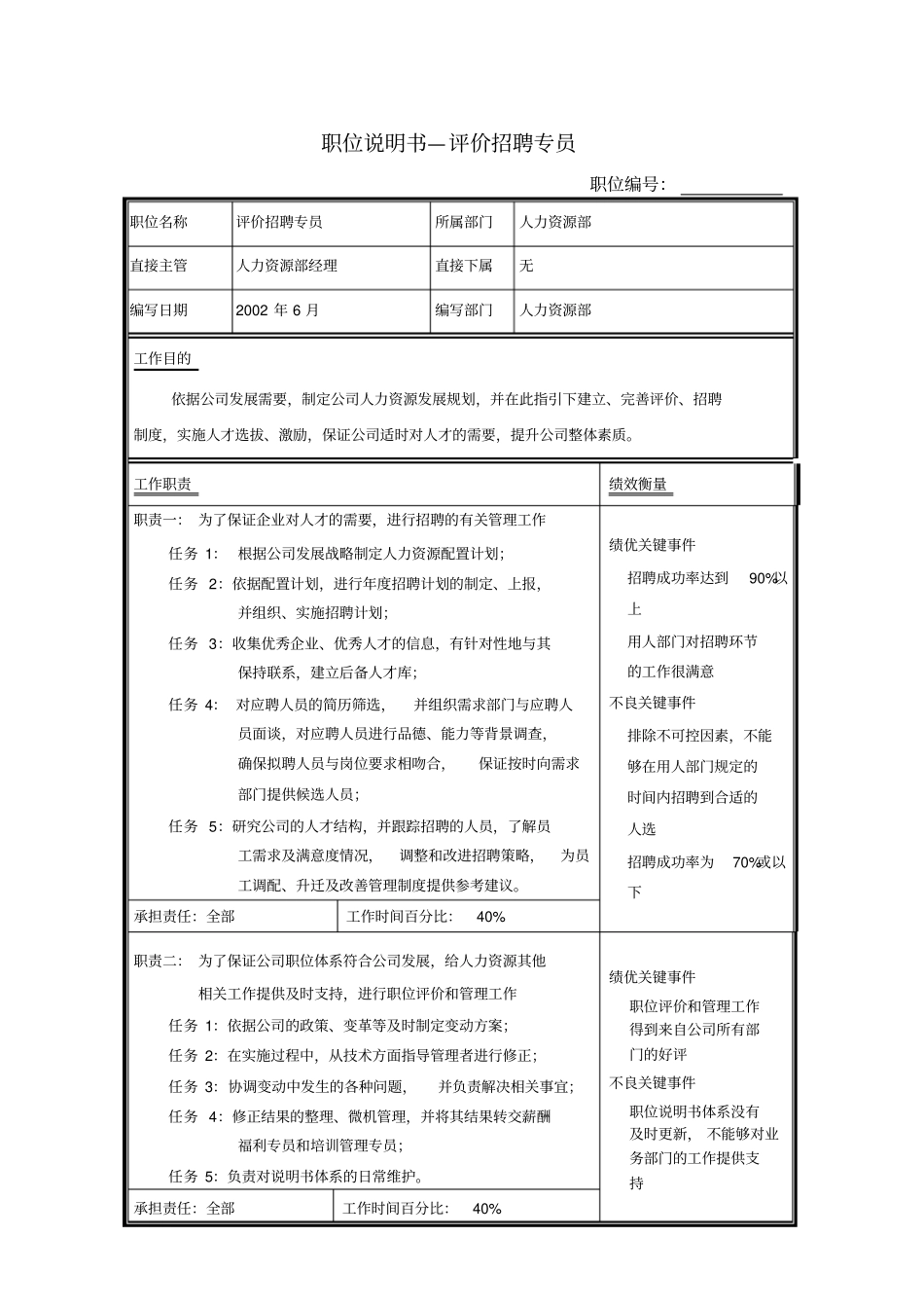 职位说明书-招聘_第1页
