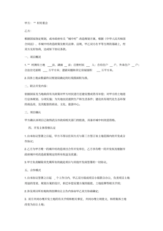 联合开发协议书