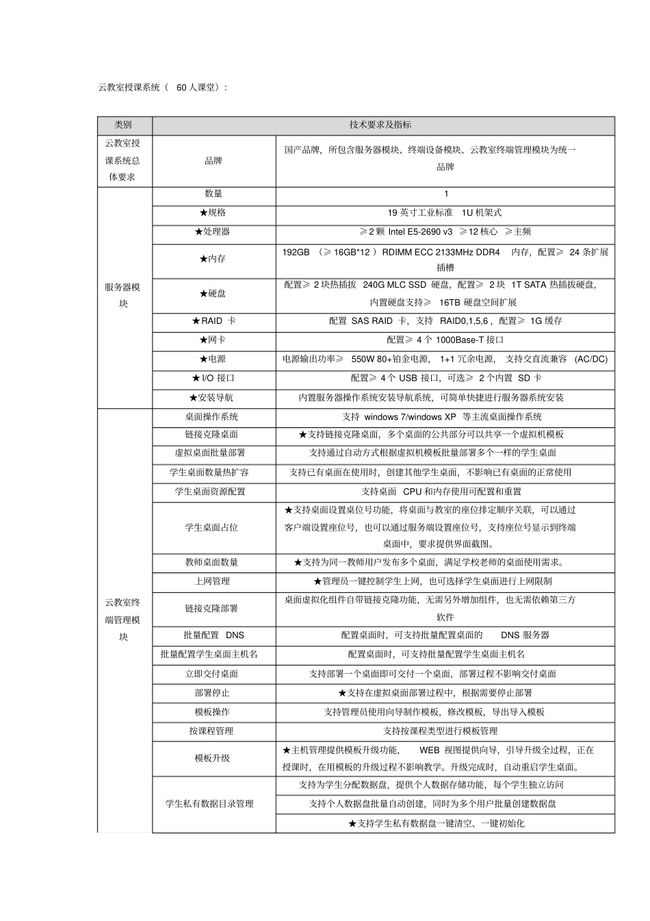联想云教室授课系统60人课堂-标底-v0_第1页
