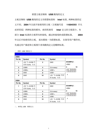 联想主板前置音频和USB跳线定义和连接方法