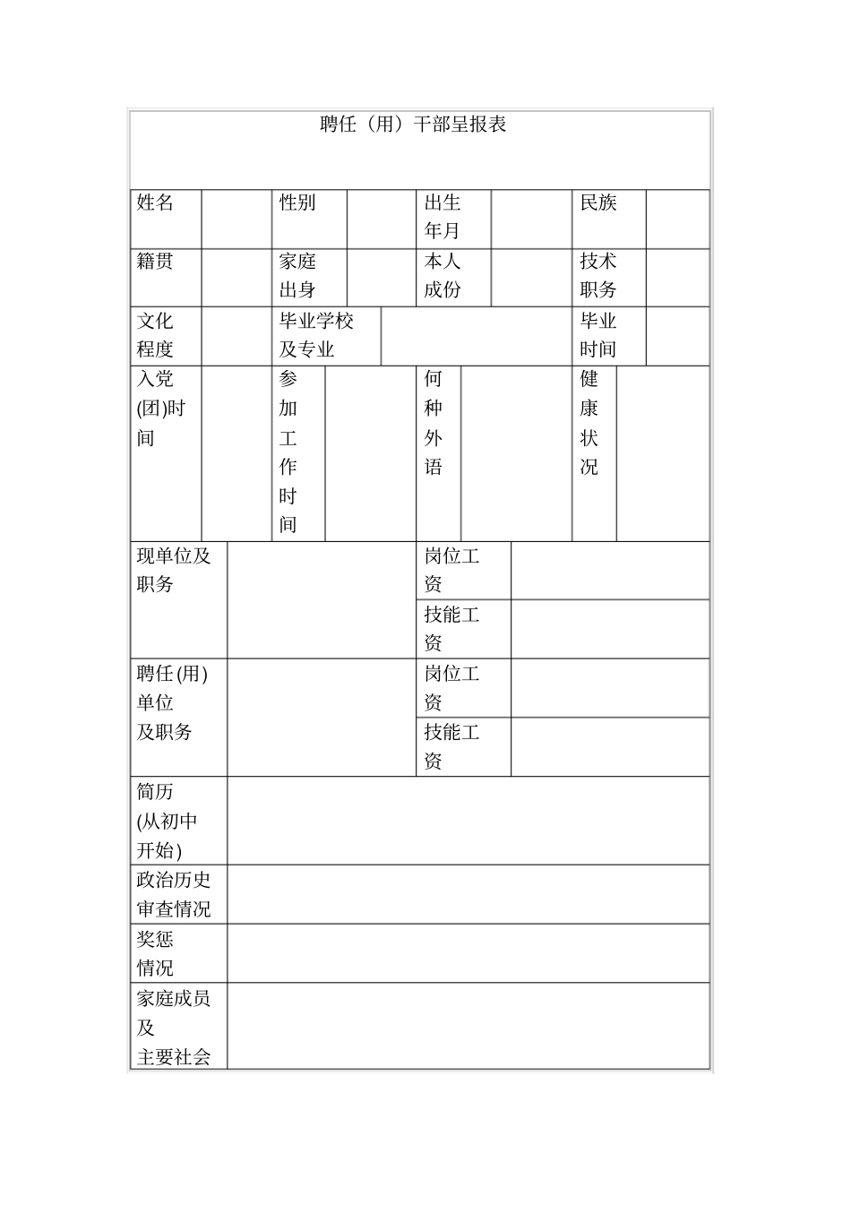 聘任用干部呈报表_第1页
