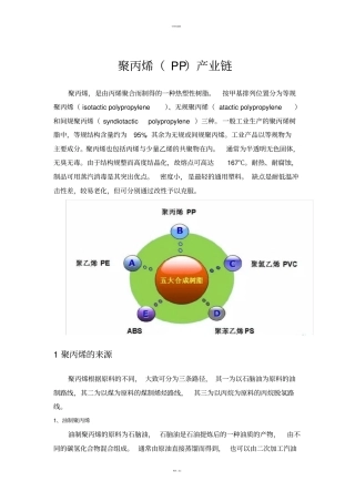 聚丙烯PP产业链