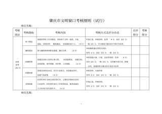 肇庆文明窗口考核细则试行