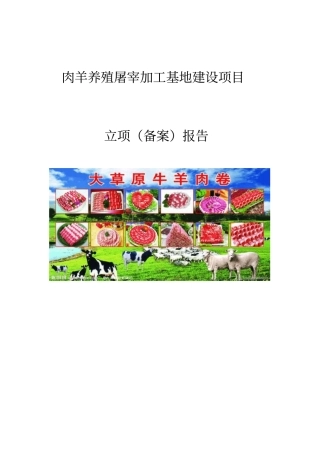 肉羊屠宰包装加工项目可行性研究报告