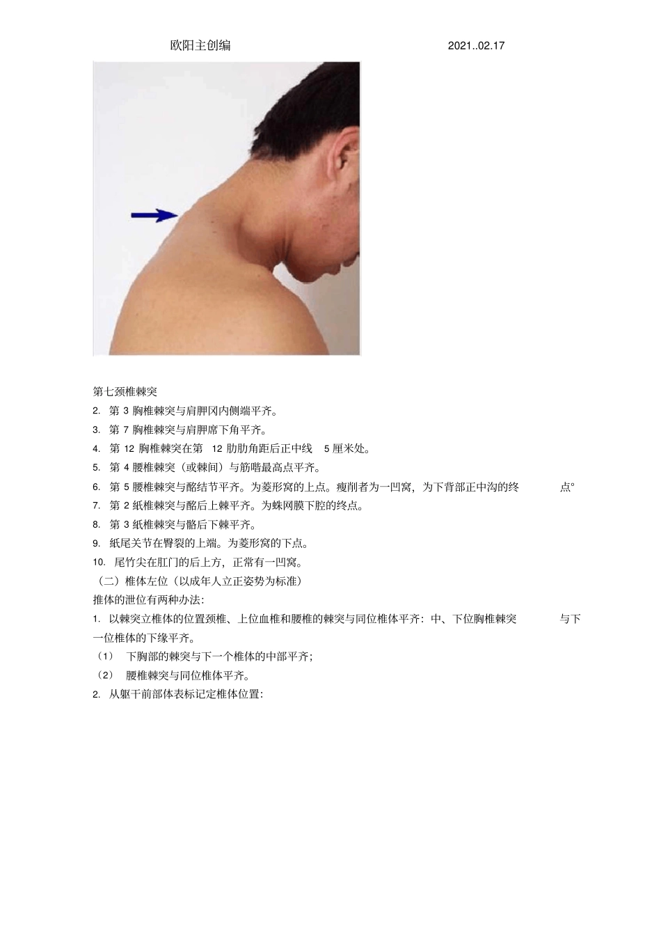 脊柱的棘突与椎体的定位之欧阳主创编_第3页