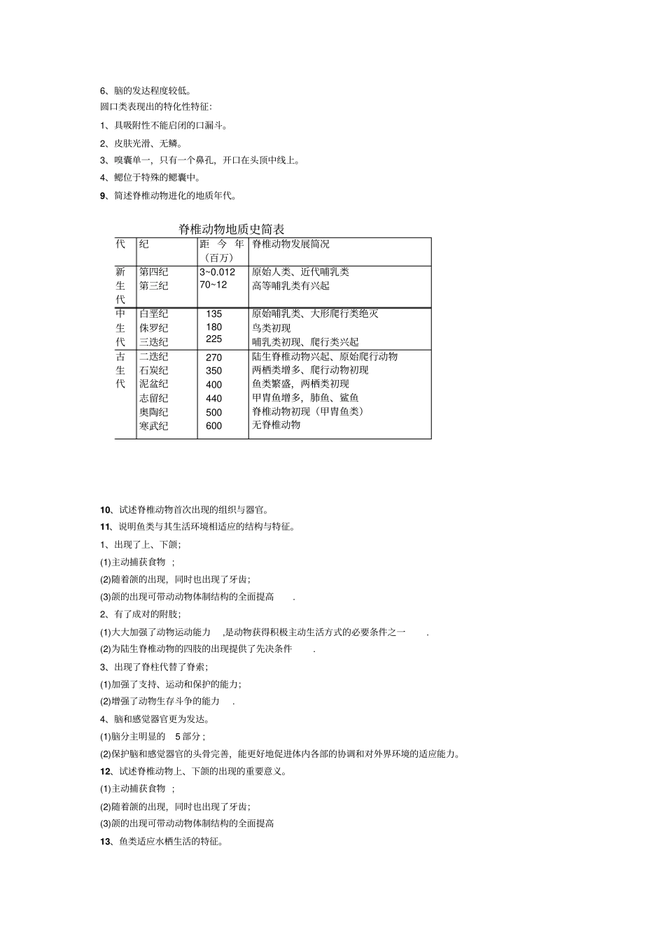 脊椎动物学复习题分析_第3页