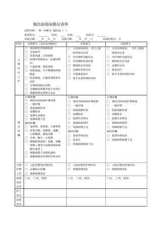 脑出血临床路径表单