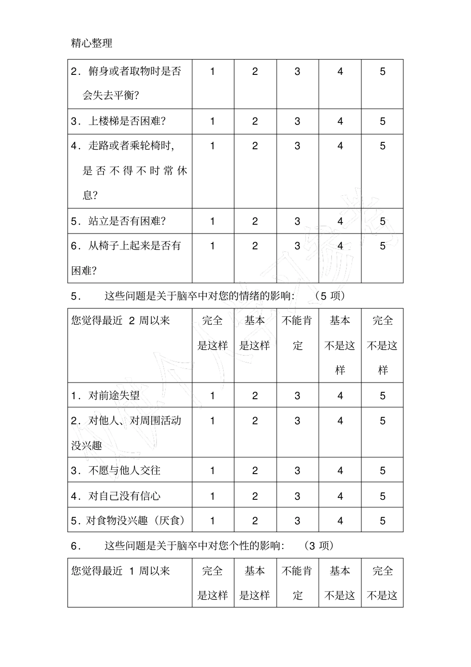 脑卒中专用生活质量量表_第3页