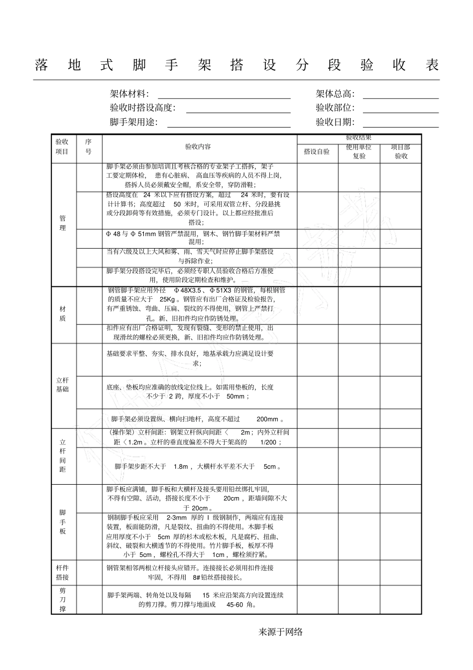 脚手架验收表格模板_第1页